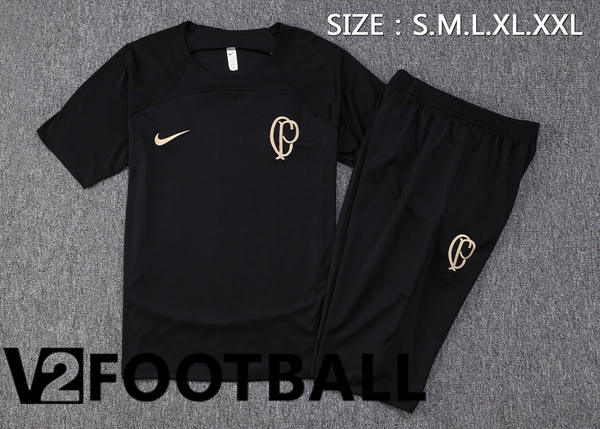 Corinthians Training T Shirt + Shorts Black 2023/2024