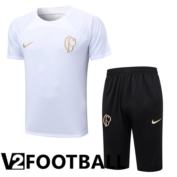 Corinthians Training T Shirt + Shorts White 2023/2024