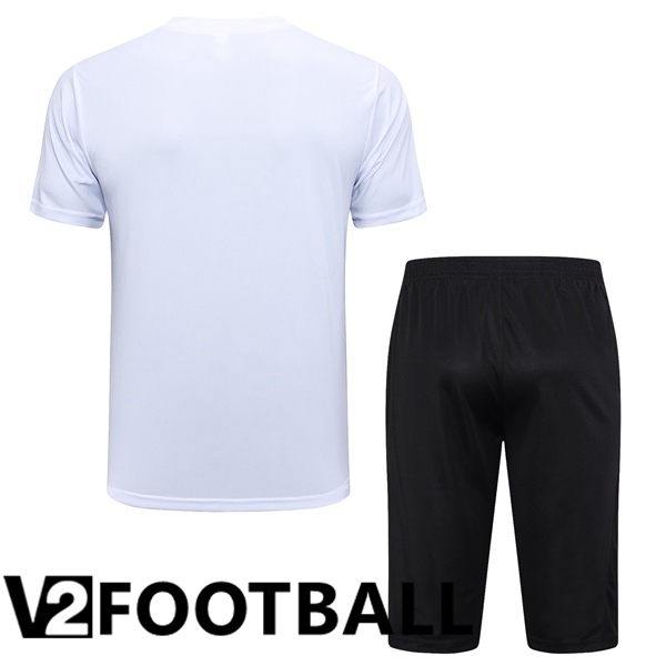 Paris PSG Training T Shirt + Shorts White 2023/2024