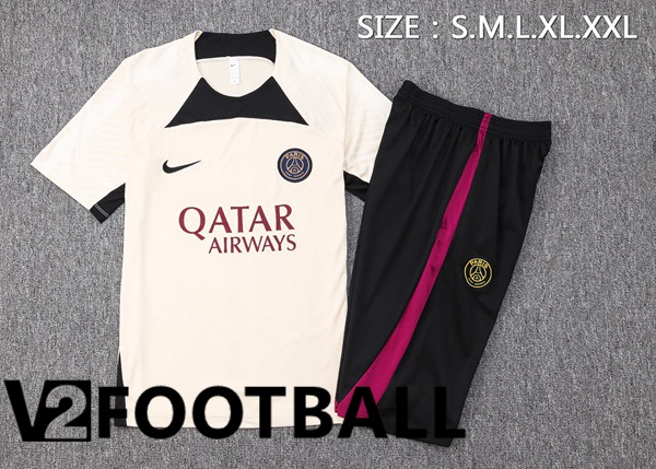 Paris PSG Training T Shirt + Shorts Brown 2023/2024