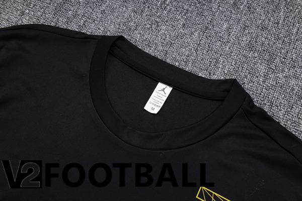 Paris PSG Training T Shirt + Shorts Black 2023/2024