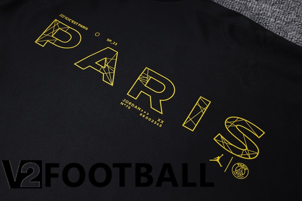 Paris PSG Training T Shirt + Shorts Black 2023/2024
