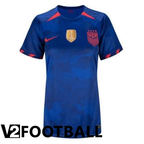USA Womens Football Shirt Away Blue 2023/2024