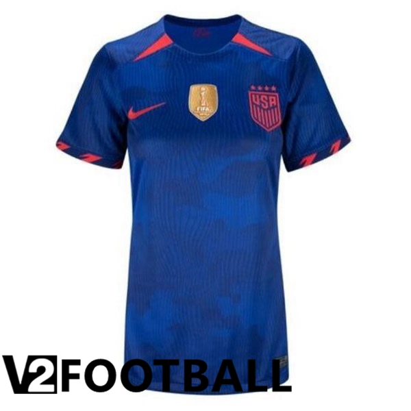 USA Womens Football Shirt Away Blue 2023/2024