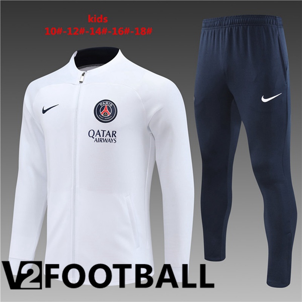 Paris PSG Kids Training Jacket Suit White 2023/2024