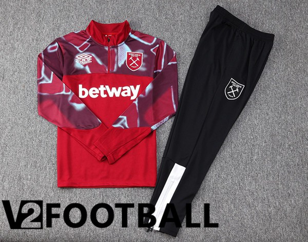 West Ham Training Tracksuit Suit Red 2023/2024