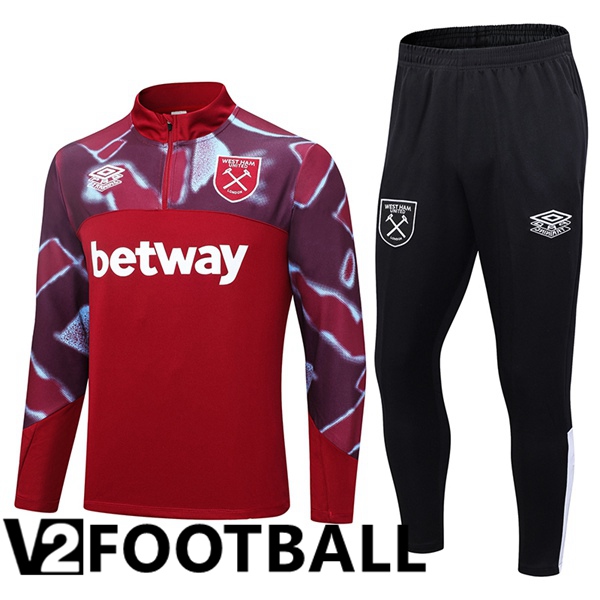 West Ham Training Tracksuit Suit Red 2023/2024