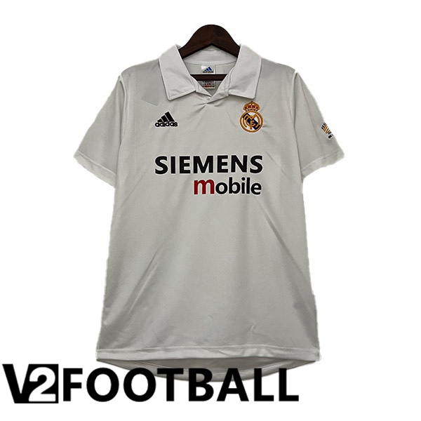 Real Madrid Retro Football Shirt Home White 2002-2003