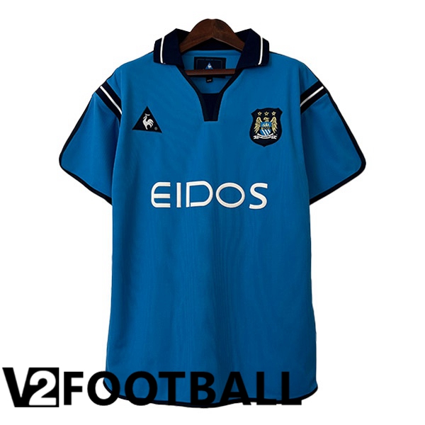 Manchester City Retro Football Shirt Home Blue 2001-2002