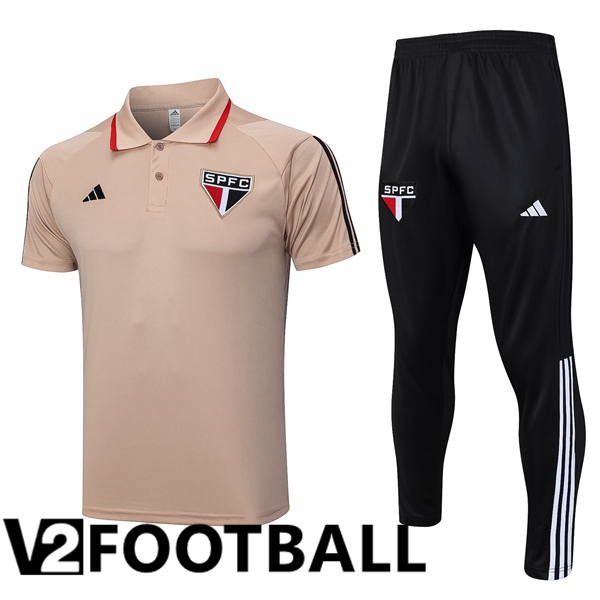 Sao Paulo FC Football Polo + Pants Brown 2023/2024