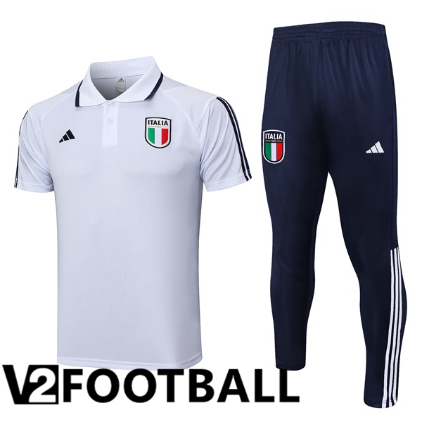 Italy Football Polo + Pants White 2023/2024