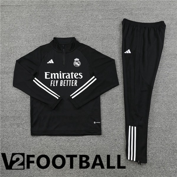 Real Madrid Training Tracksuit Suit Black 2023/2024