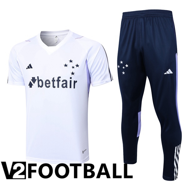 Cruzeiro EC Training T Shirt + Pants White 2023/2024