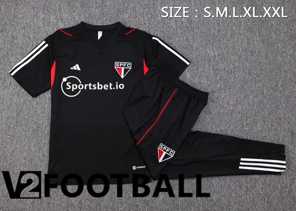 Sao Paulo FC Training T Shirt + Pants Black 2023/2024