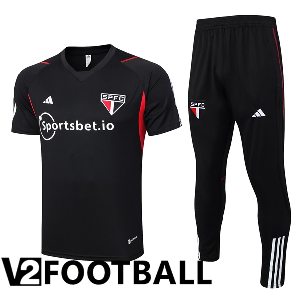 Sao Paulo FC Training T Shirt + Pants Black 2023/2024