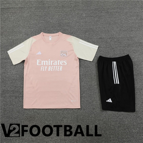 Lyon OL Training T Shirt + Shorts Pink 2023/2024