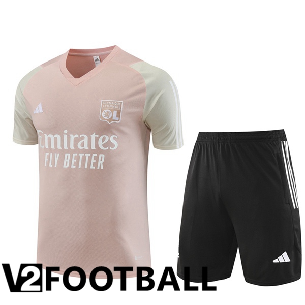 Lyon OL Training T Shirt + Shorts Pink 2023/2024