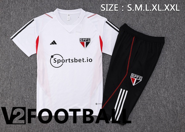 Sao Paulo FC Training T Shirt + Shorts White 2023/2024