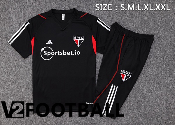 Sao Paulo FC Training T Shirt + Shorts Black 2023/2024