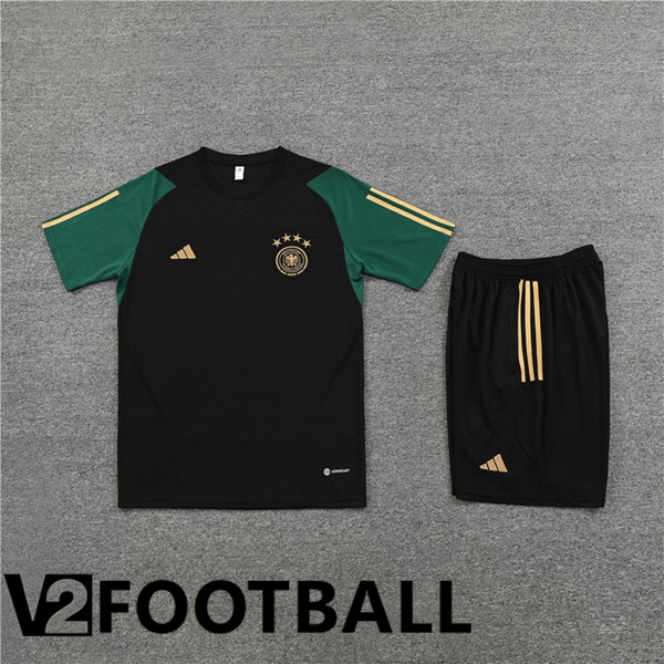 Germany Training T Shirt + Shorts Black 2023/2024