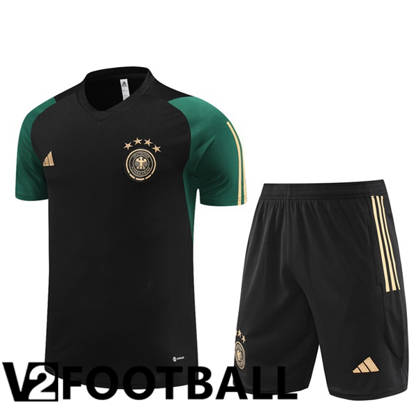 Germany Training T Shirt + Shorts Black 2023/2024