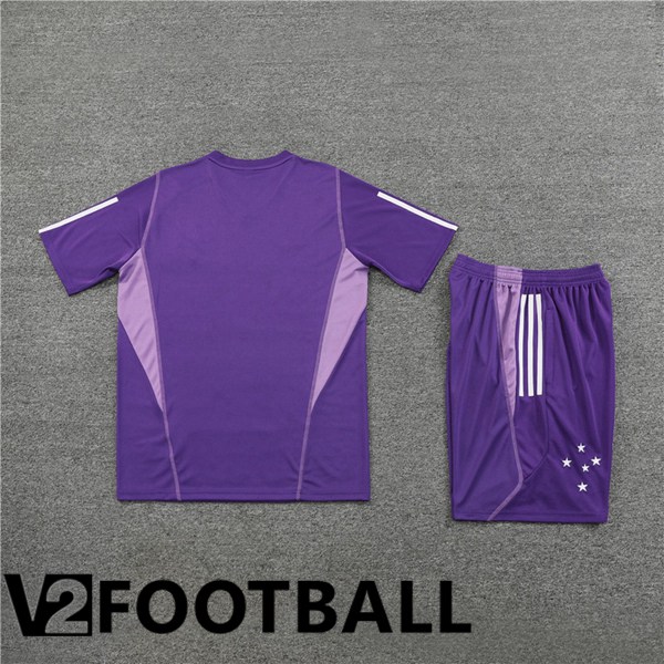 Cruzeiro EC Training T Shirt + Shorts Purple 2023/2024