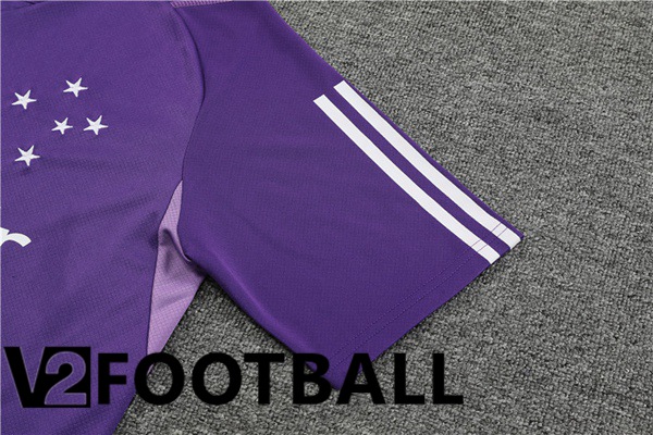 Cruzeiro EC Training T Shirt + Shorts Purple 2023/2024