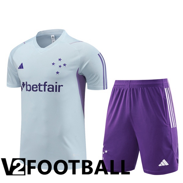 Cruzeiro EC Training T Shirt + Shorts Grey 2023/2024