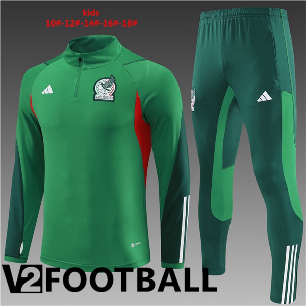 Mexico Kids Training Tracksuit Suit Green 2023/2024