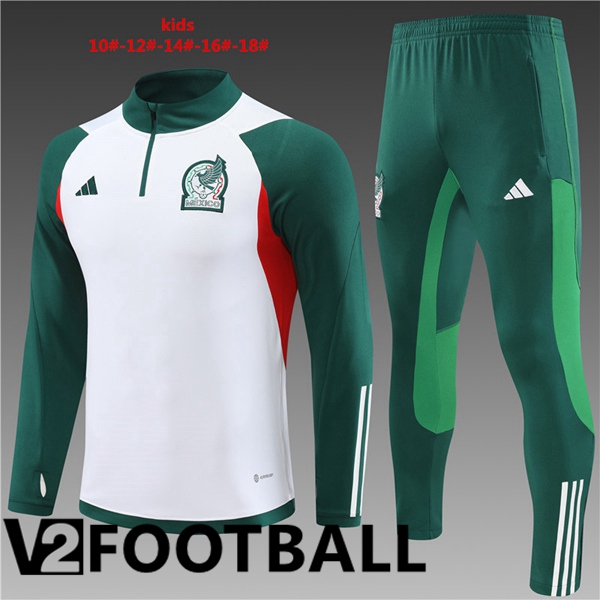 Mexico Kids Training Tracksuit Suit White 2023/2024