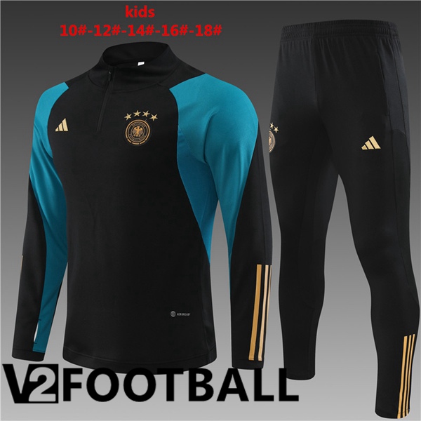 Germany Kids Training Tracksuit Suit Black 2023/2024