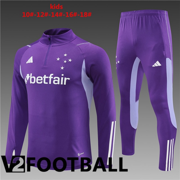 Cruzeiro EC Kids Training Tracksuit Suit Purple 2023/2024