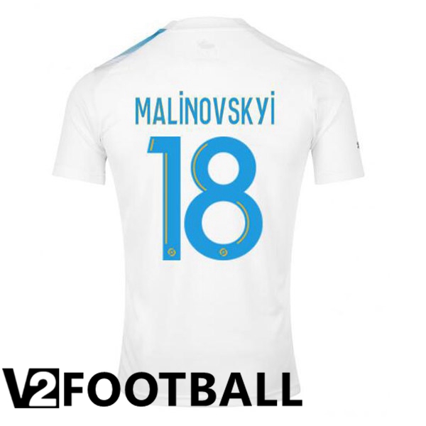 Marseille OM (MALINOVSKYI 18) Football Shirt 30th Anniversary Edition White Blue 2022/2023