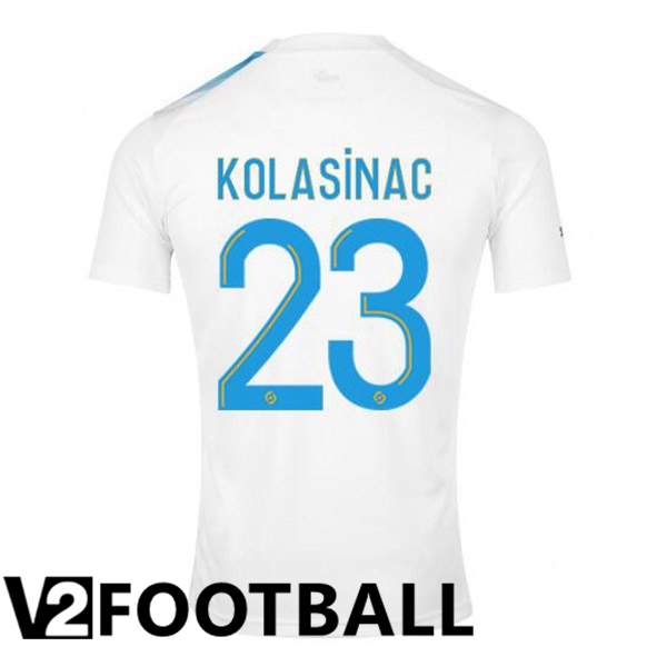 Marseille OM (KOLASINAC 23) Football Shirt 30th Anniversary Edition White Blue 2022/2023
