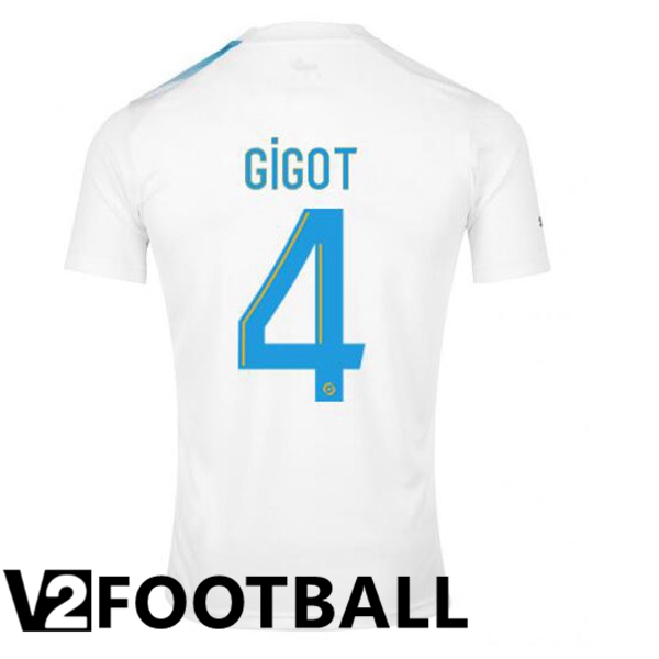 Marseille OM (GIGOT 4) Football Shirt 30th Anniversary Edition White Blue 2022/2023