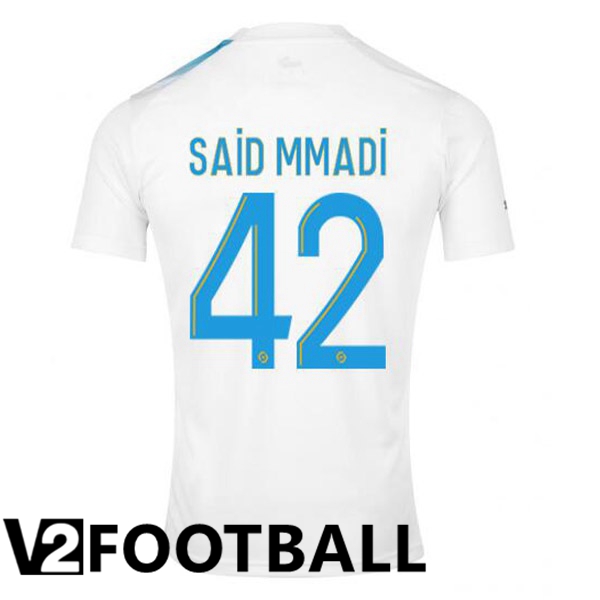 Marseille OM (SAID MMADI 42) Football Shirt 30th Anniversary Edition White Blue 2022/2023