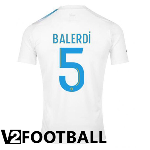 Marseille OM (BALERDI 5) Football Shirt 30th Anniversary Edition White Blue 2022/2023