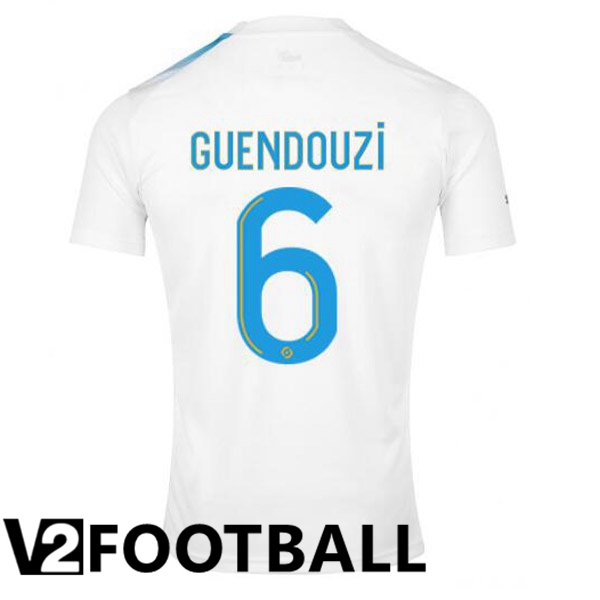 Marseille OM (GUENDOUZI 6) Football Shirt 30th Anniversary Edition White Blue 2022/2023