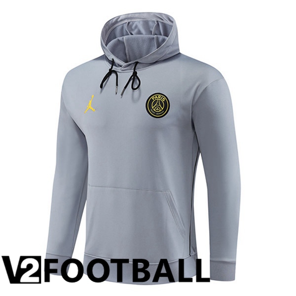 JORDAN Paris PSG Training Sweatshirt Hoodie Grey 2023/2024
