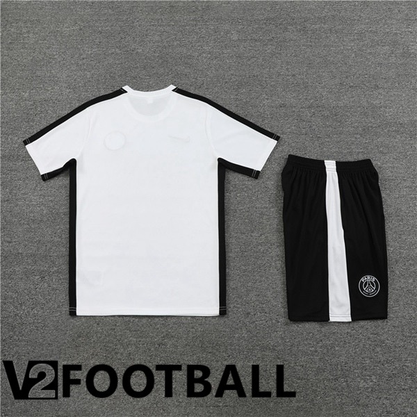 Paris PSG Training T Shirt + Shorts White 2023/2024