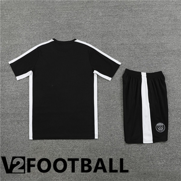 Paris PSG Training T Shirt + Shorts Black 2023/2024