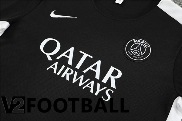 Paris PSG Training T Shirt + Shorts Black 2023/2024