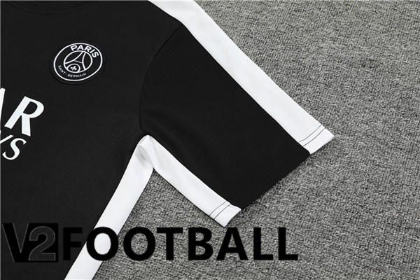 Paris PSG Training T Shirt + Shorts Black 2023/2024