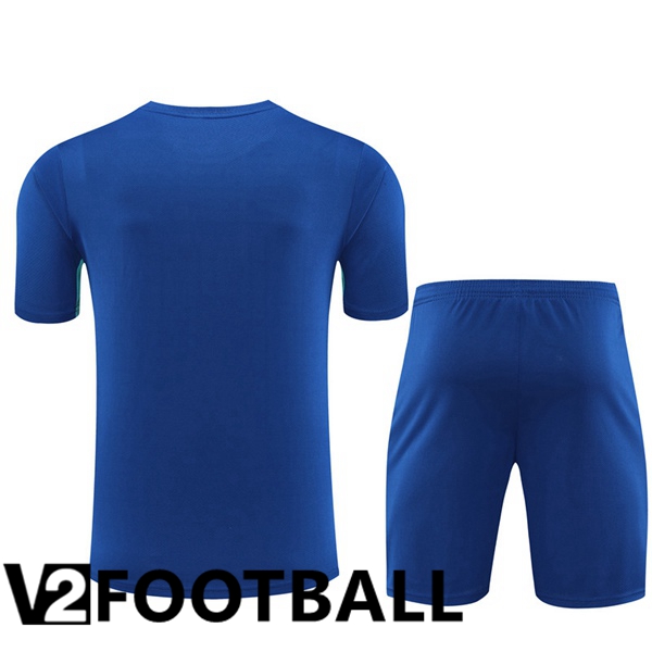 FC Barcelona Training T Shirt + Shorts Blue 2023/2024