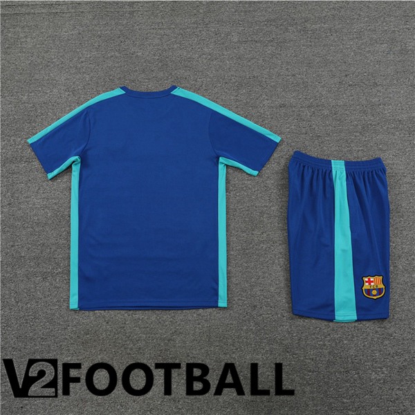 FC Barcelona Training T Shirt + Shorts Blue 2023/2024