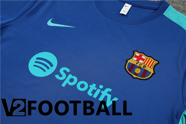 FC Barcelona Training T Shirt + Shorts Blue 2023/2024