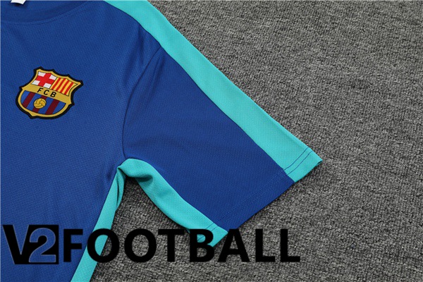 FC Barcelona Training T Shirt + Shorts Blue 2023/2024