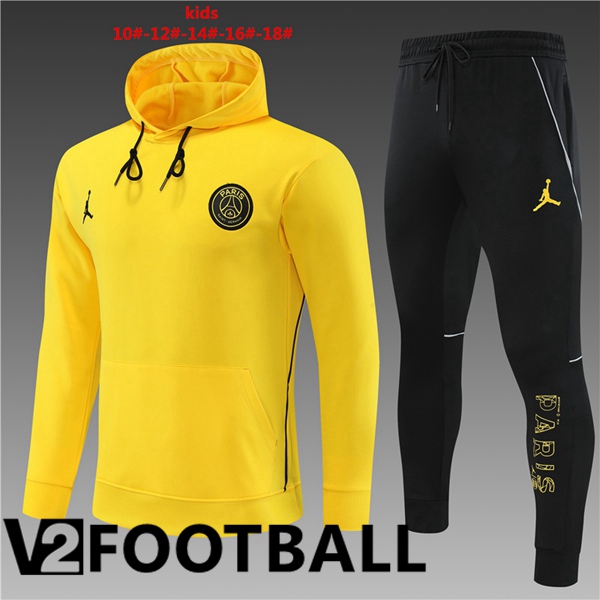 JORDAN Paris PSG Kids Training Tracksuit Hoodie Yellow 2023/2024