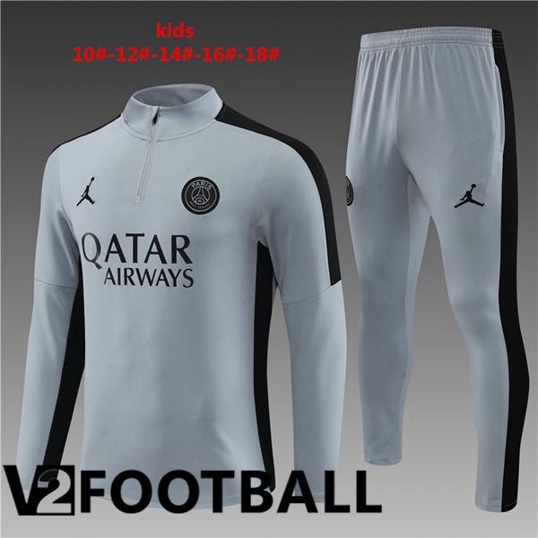JORDAN Paris PSG Kids Training Tracksuit Suit Grey 2023/2024