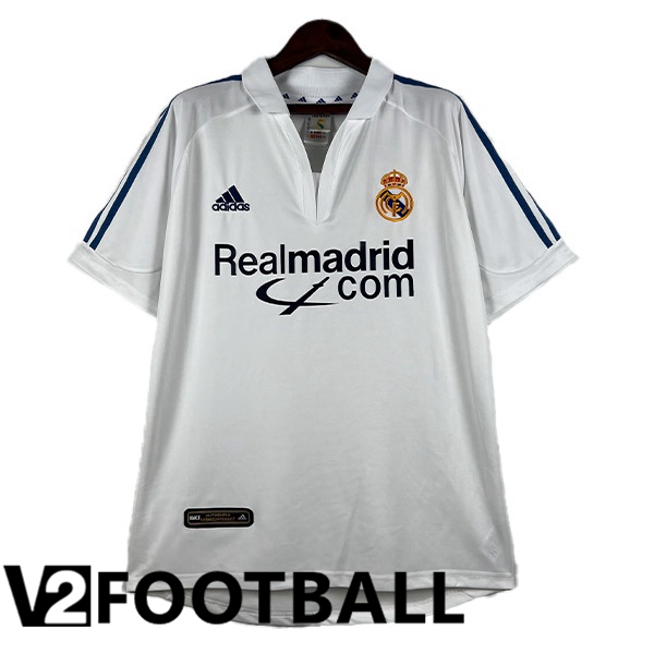Real Madrid Retro Football Shirt Home White 2001-2002